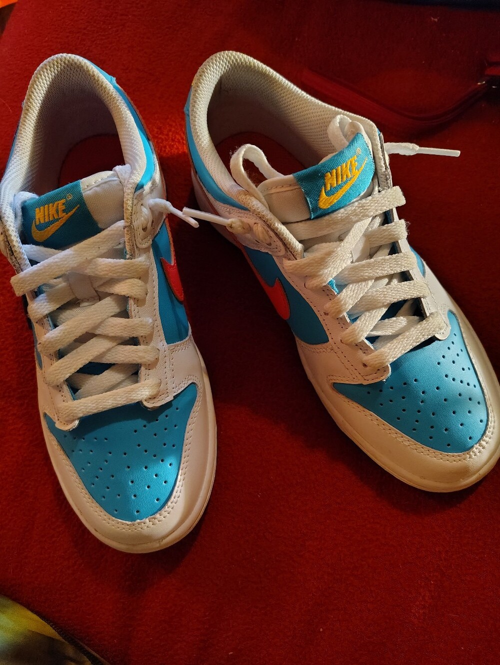 Nike Kids Low-Top Sneakers - White, Blue & Orange